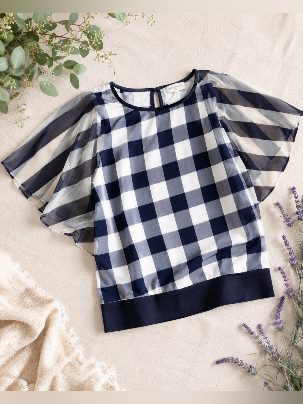 Anthropologie Postmark Gingham Elsie top